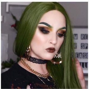 Sheer 22” Dark Green Silky Straight LaceFront Wig